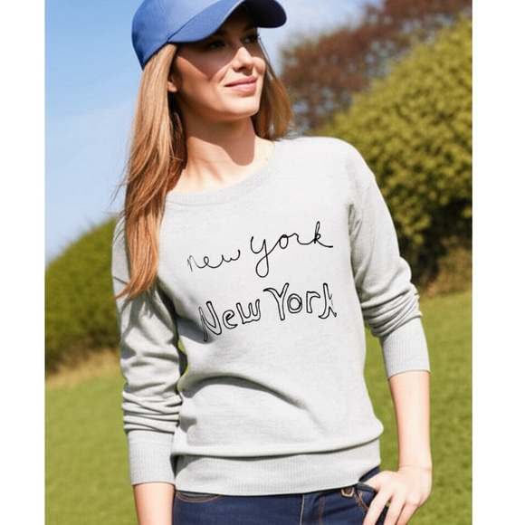 Women’s Gap NY NEW YORK Gray Sweater Size XL Round Neck Knit Pull Over - Picture 1 of 10